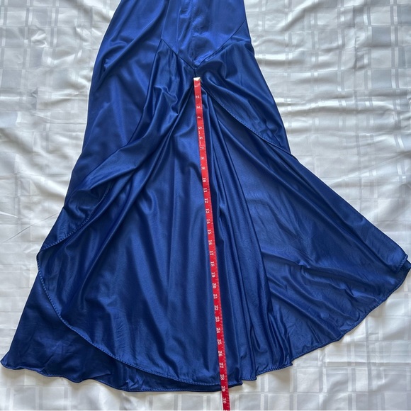 Undercover Wear Blue Vintage Asymmetrical Semi-sheer Full Length Night Dress - Picture 10 of 12